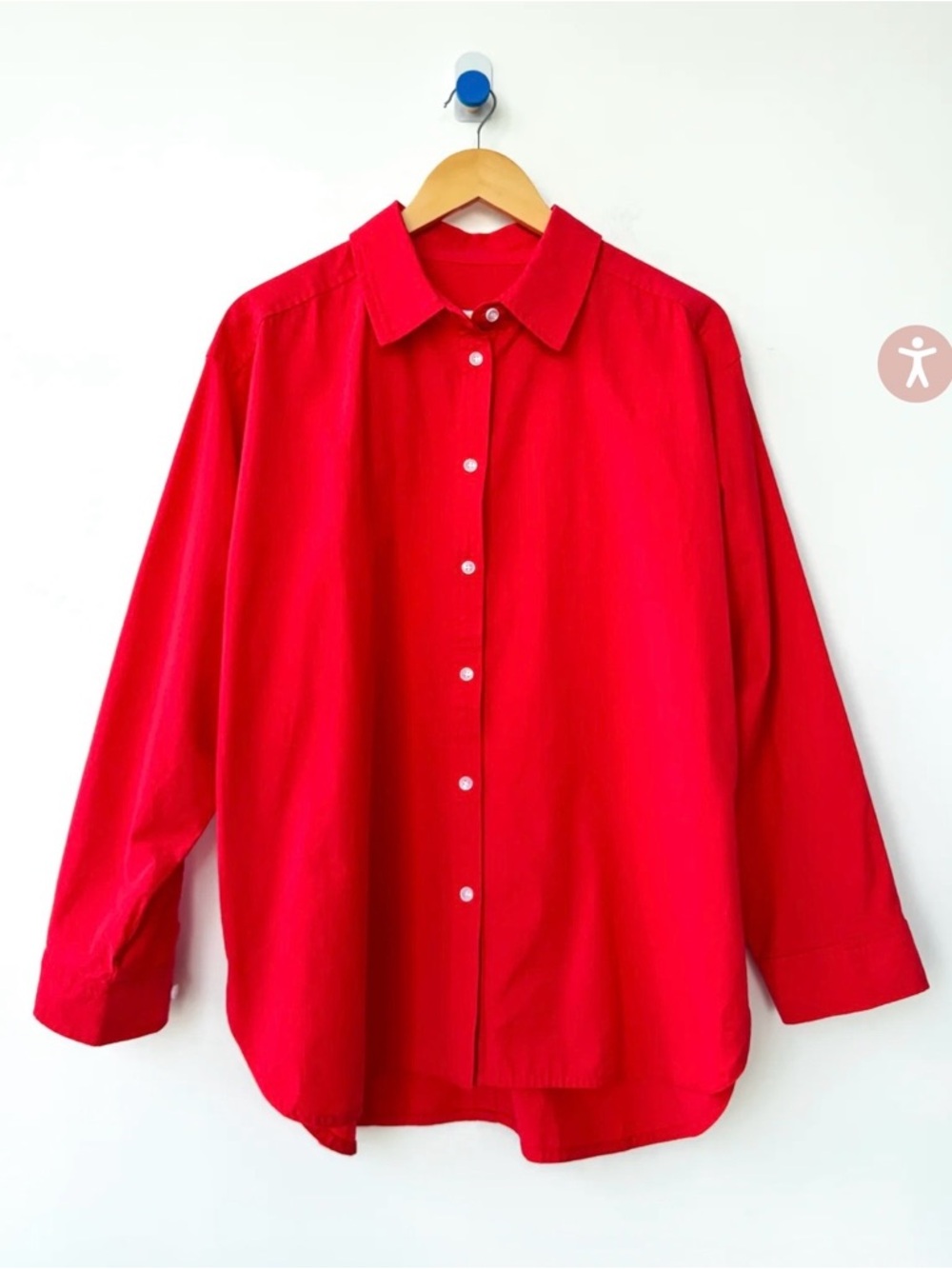 Le Bon Shoppe Women's Classic Red Button-Down Shirt